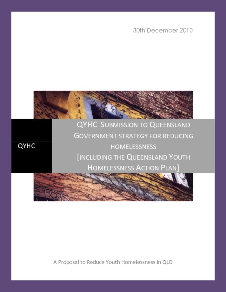 2010 (December) Queensland Government Reducing Homelessness Strategy