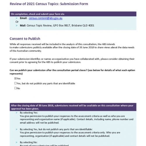 thumbnail of QYHC submission – 2021 Census topics submission form